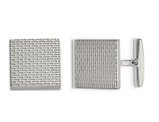 Men's Textured Square Cuff Links in Stainless Steel